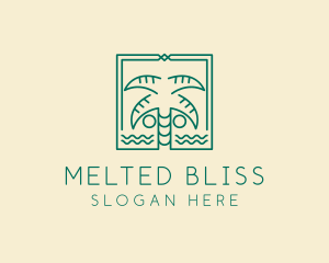 Minimalist Palm Tree  logo design