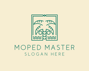 Minimalist Palm Tree  logo design