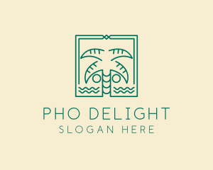 Minimalist Palm Tree  logo design