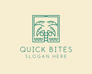 Minimalist Palm Tree  logo design