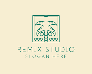 Minimalist Palm Tree  logo design