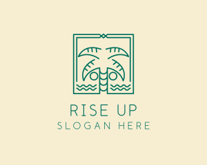 Minimalist Palm Tree  logo design