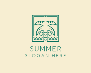 Minimalist Palm Tree  logo design