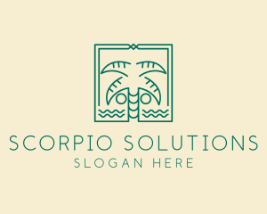 Minimalist Palm Tree  logo design