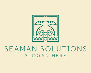 Minimalist Palm Tree  logo design