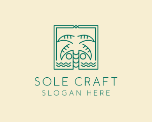 Minimalist Palm Tree  logo design