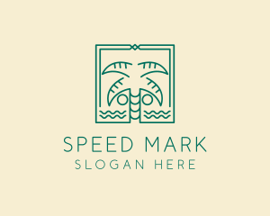 Minimalist Palm Tree  logo design