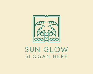 Minimalist Palm Tree  logo design