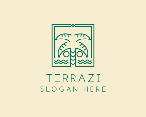 Minimalist Palm Tree  logo design