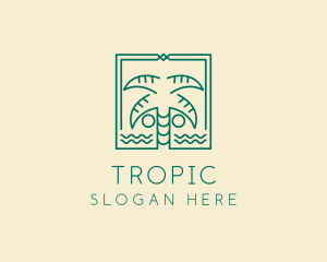 Minimalist Palm Tree  logo design