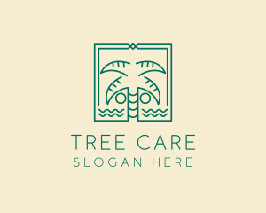 Minimalist Palm Tree  logo design