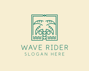 Minimalist Palm Tree  logo design