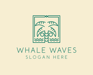 Minimalist Palm Tree  logo design