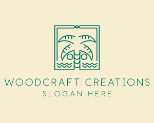 Minimalist Palm Tree  logo design