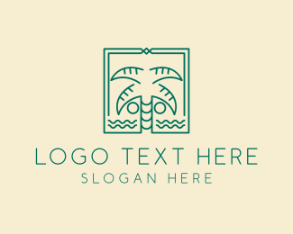 Minimalist Palm Tree  logo design