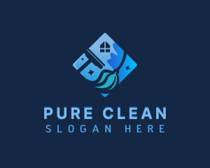 House Sanitation Cleaning logo design