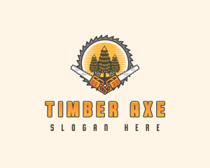 Chainsaw Tree Logging logo design