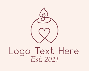 Candle - Heart Container Candle logo design