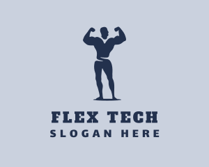 Flex - Weightlifter Muscle Flex logo design