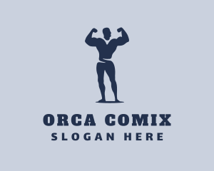 Person - Weightlifter Muscle Flex logo design