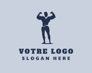 Gym - Weightlifter Muscle Flex logo design