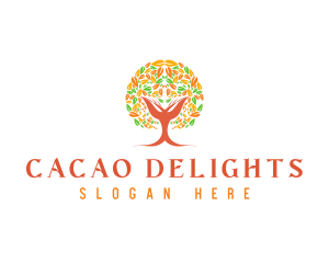 Cacao Tree Leaves logo design