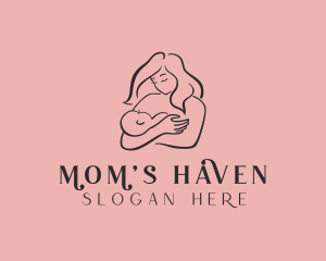 Mom - Breastfeeding Mom Baby logo design