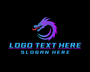 Creature - Cyber Gaming Dragon logo design