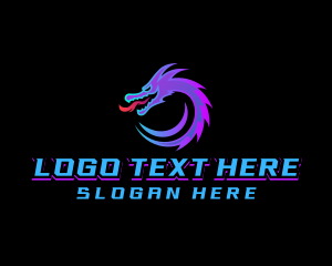 Arcade - Cyber Gaming Dragon logo design