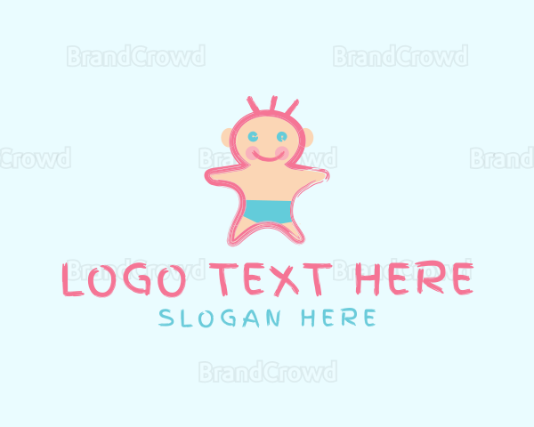 Cute Baby Scribble Logo