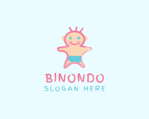 Baby Brand - Cute Baby Scribble logo design