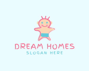 Baby Store - Cute Baby Scribble logo design