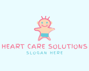 Cute Baby Scribble  logo design