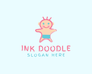 Cute Baby Scribble  logo design