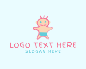 Cute Baby Scribble  Logo