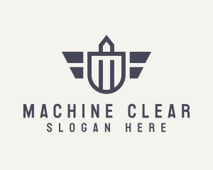 Clean - House Path Badge Letter M logo design