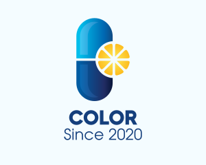 Drugstore - Citrus Vitamin Pill logo design