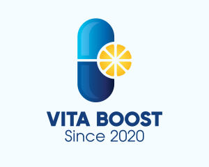 Multivitamins - Citrus Vitamin Pill logo design
