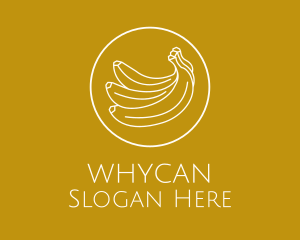 White - Tropical Banana Fruit logo design