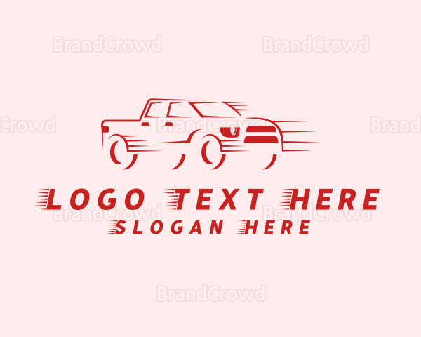 Fast Pickup Truck Vehicle Logo