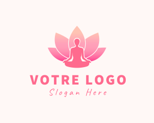 Relaxation - Human Lotus Silhouette logo design