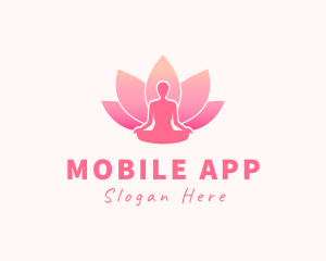 Therapy - Human Lotus Silhouette logo design