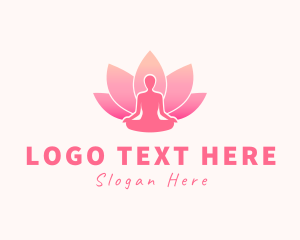 Healthy - Human Lotus Silhouette logo design