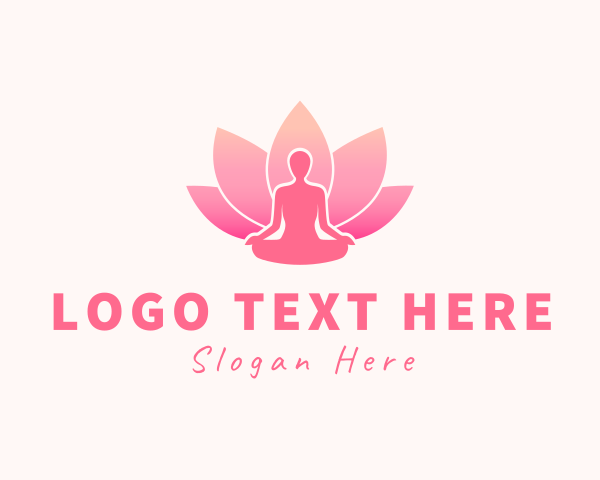 Health - Human Lotus Silhouette logo design