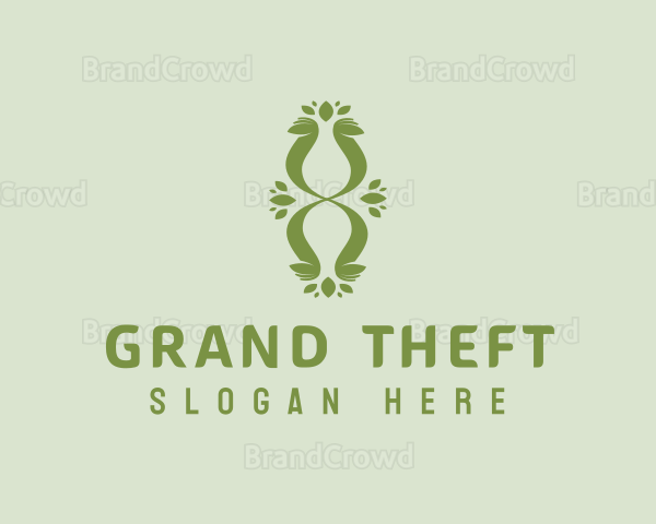 Green Organic Letter X Logo