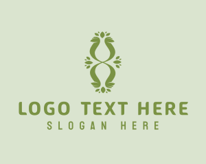 Green - Green Organic Letter X logo design