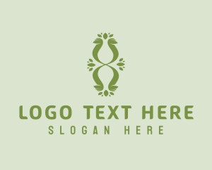 Pattern - Green Organic Letter X logo design