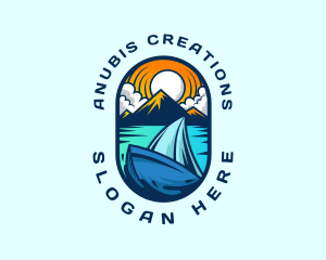 Traveler Sailboat Cruise logo design