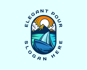 Traveler Sailboat Cruise logo design