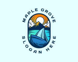 Traveler Sailboat Cruise logo design